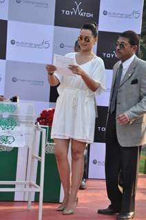 Bollywood actor Sonakshi Sinha during the Metro Motors Auto Hangar H M Mehta Trophy at Mahalaxmi Race Course in Mumbai