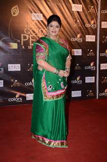 Pragati Mehra as Divya of Uttaran at Colors Golden Petal Awards Red Carpet Moments