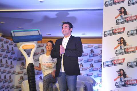 Malaika Arora with husband Arbaaz Khan during an promotional event of Gillette