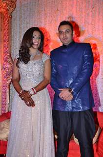 Avani and Puneet at their wedding reception in Mumbai.