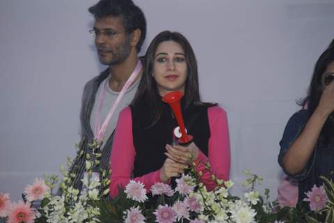 Bollywood actress Karisma Kapoor at the first edition of Pinkathon International 10k women's run for breast cancer awareness at Bandra Kurla Complex in Mumbai.