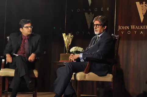 Bollywood actor Amitabh Bachchan honoured as the 'John Walker & Sons Game Changer of the Century' at Hotel Taj Mahal Palace in Colaba, Mumbai.