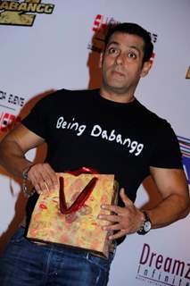 Bollywood actor Salman Khan campaigning charity and Promotion of Dabangg 2 in Hyderabad.