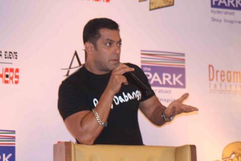 Bollywood actor Salman Khan campaigning charity and Promotion of Dabangg 2 in Hyderabad.