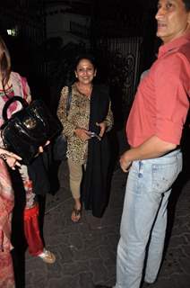 Bollywood actress Anju Mahendru at film Dabangg 2 special screening at Ketnav Preview Theater in Mumbai on Monday.