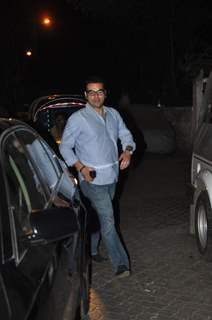 Bollywood actor Arbaaz Khan at film Dabangg 2 special screening at Ketnav Preview Theater in Mumbai on Monday.