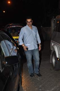 Bollywood actor Arbaaz Khan at film Dabangg 2 special screening at Ketnav Preview Theater in Mumbai on Monday.