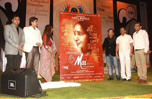 The poster release of Asha Bhosle's film &quot;Mai&quot; on &quot;Happy Woman's Day&quot; celebration at Balayogi Auditorium at Parliament House in New Delhi. (Photo: IANS/Amlan)