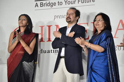 Bul Bul Chaudhry, Shahab Durazi and Manoblika Sengupta at Chimera fashion show of WLC College in Mumbai.