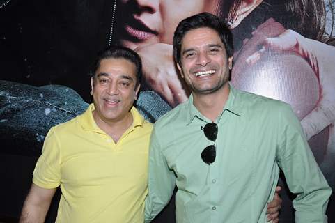 (L to R) Bollywood actors Kamal Haasan and Jaideep Ahlawat at the film Vishwaroop press meet at Hotel JW Marriott in Juhu, Mumbai.