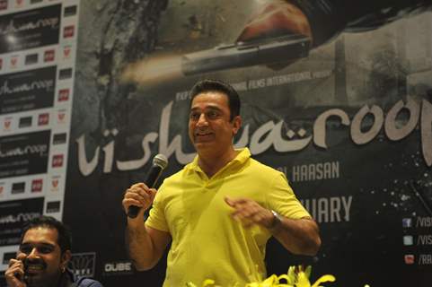 Bollywood actor Kamal Haasan at the film Vishwaroop press meet at Hotel JW Marriott in Juhu, Mumbai.