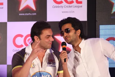 Sohail Khan and Ritesh Deshmukh at CCL broadcast tie up announcement with Star Network