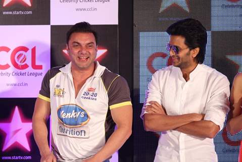 Sohail Khan and Ritesh Deshmukh at CCL broadcast tie up announcement with Star Network