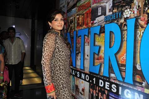 Raveena Tandon unveiling the special anniversary issue of Society Interiors