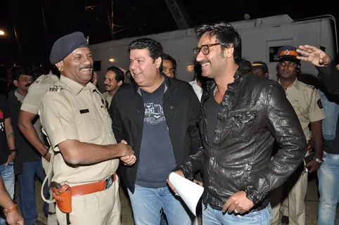 Ajay Devgan with Sajid Khan at Police Show Umang 2013
