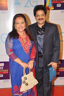 Udit Narayan with wife Deepa Narayan at Zee Cine Awards 2013