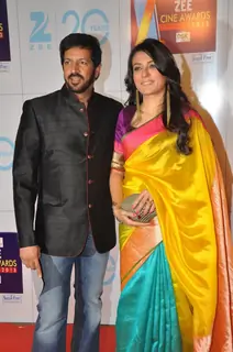 Kabir Khan with wife Mini Mathur at Zee Cine Awards 2013