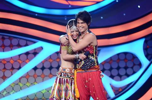 Charlie Chauhan and Kunwar Amarjeet Singh on the sets of Nach Baliye 5