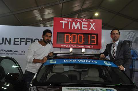 John Abraham Ambassdor, during the launch of Standard Chartered Mumbai Marathon 2013