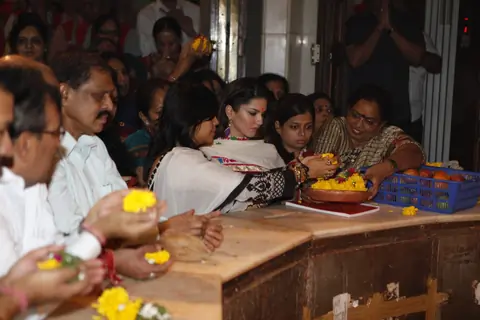 Ekta Kapoor and Sunny Leone at the Siddhivinayak temple