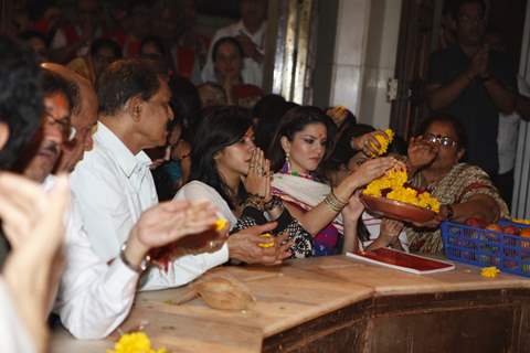 Ekta Kapoor and Sunny Leone at the Siddhivinayak temple