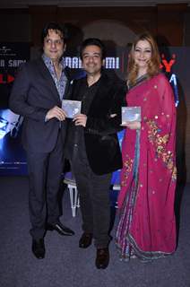 Bollywood actor Fardeen Khan and singer Adnan Sami with wife Roya Faryabi at the music release of his new album Press Play in JW Marriott, Mumbai.