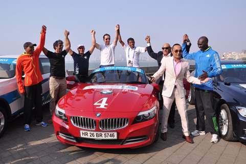 Bollywood actors Rahul Bose and Milind Soman at SCMM-BMW event in Mumbai.