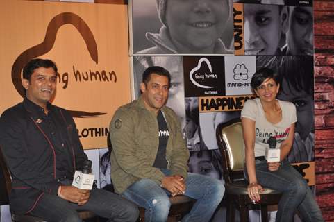 Bollywood actor Salman Khan at the press conference for his Being Human  clothing line and flagship store launch in Hotel Sofitel, Bandra Kurla  Complex, Mumbai. Photo