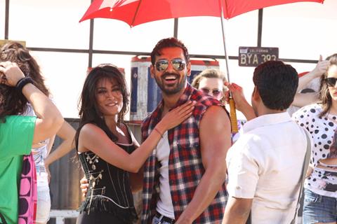 John Abraham and Chitrangada Singh shooting for film ''I Me Aur Main'' song at Kamalistan Studios