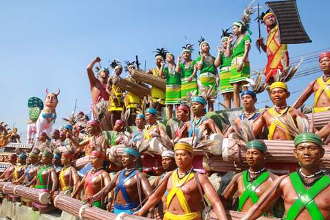 The Meghalaya tableaux at the press preview of tableaux participating in Republic Day Parade. (Photo: Amlan Paliwal/IANS)