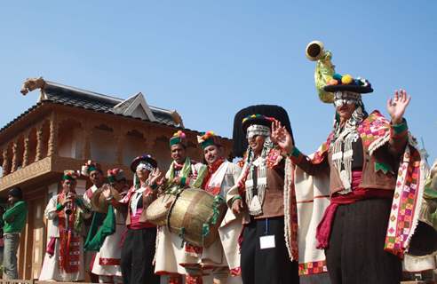 The Himachal Pradesh tableaux at the press preview of tableaux participating in Republic Day Parade. (Photo: Amlan Paliwal/IANS)