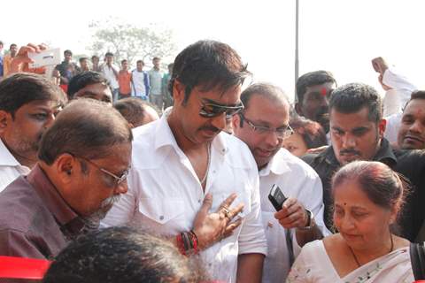 Ajay Devgan at flag hoisting ceremony for Republic Day at Vile Parle in Mumbai