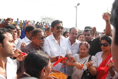 Ajay Devgan at flag hoisting ceremony for Republic Day at Vile Parle in Mumbai