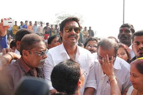 Ajay Devgan at flag hoisting ceremony for Republic Day at Vile Parle in Mumbai