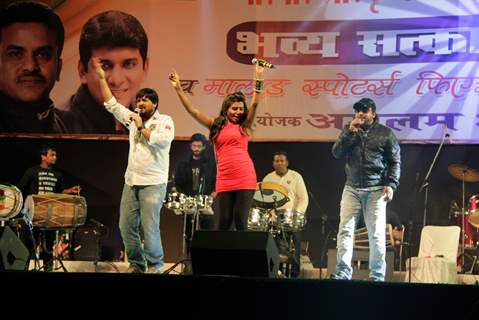 Music Duo Sajid Wajid performing at the Malad Sports Festival Closing Ceremony in Mumbai