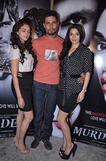 Bollywood actors Aditi Rao Hydari, Randeep Hooda and Sara Loren at the press conference of upcoming film Murder 3 in Mehboob, Mumbai on Wednesday, January 30th, evening.