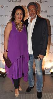 (L to R) Devika and Suresh Bhojwani at the Jade Jagger's latest collaboration with Kerastase to design the bottle for Kerastase's Elixir Ultime a unique luxury brand in Mumbai on Wednesday, January 30th, evening.