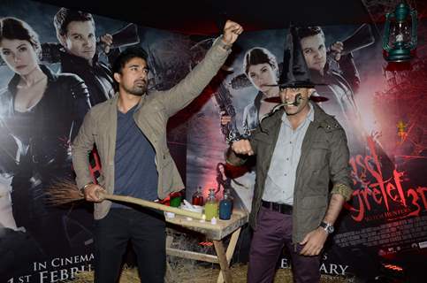 Creative Head of Entertainment Colosceum Rajiv Lakshman with bollywood actor Rannvijay Singh at the screening of 3D film Hansel and Gretel in PVR Juhu, Mumbai on Wednesday, January 30th, evening.