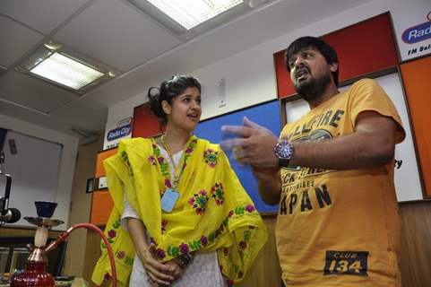 Music director Wajid Ali with RJ Archana at a musical festival 'Musical-E-Azam' season 5 by Radio City 91.1FM in Bandra, Mumbai on Wednesday, January 30th, evening.