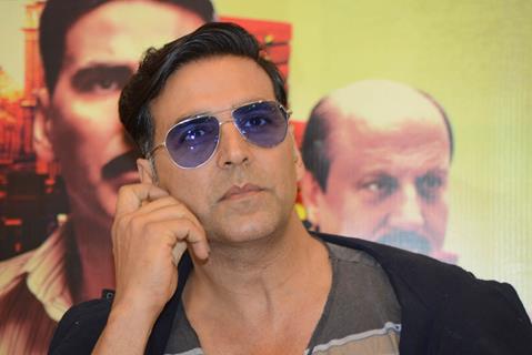 Bollywood actor Akshay Kumar at the promotional event of the film Special 26 in Hyderabad on Feb 4.