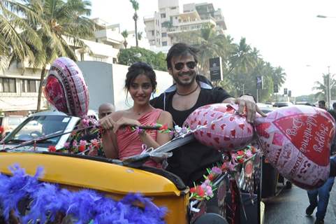 Vivek Oberoi and Neha Sharma promotes Jayantabhai Ki Luv Story on Valentine day