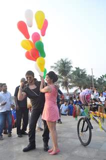 Vivek Oberoi and Neha Sharma promotes Jayantabhai Ki Luv Story on Valentine day