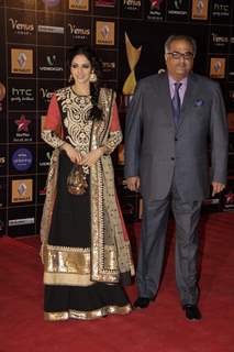 Sridevi with husband Boney Kapoor at Renault Star Guild Awards 2013