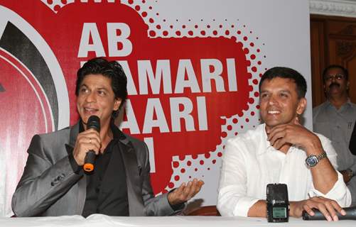 Rahul Dravid and Shahrukh Khan at UCC Opening Ceremony in Mumbai