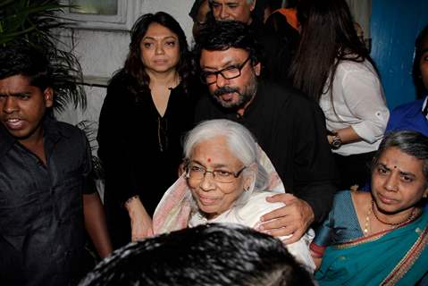 Sanjay Leela Bhansali with sister Bela Sehgal and mother Leela Bhansali at his Birthday party