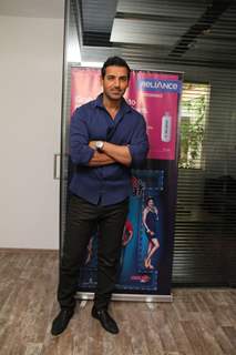 Bollywood actor John Abraham meets Bookmyshow contest winners of 'I ME AUR MAIN' in Mumbai on Thursday, February 28th.