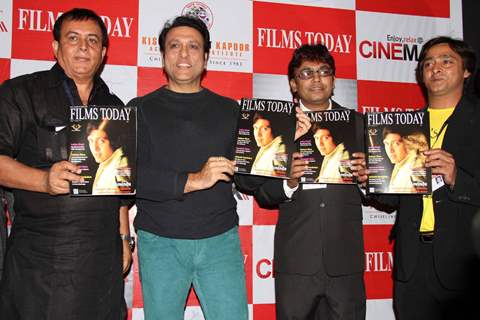 Bollywood actor Govinda with Rajesh Shrivastava, CMD, Films Today, filmmaker Raju Kariya during the launch of the 7th anniversary issue of 'Films Today' magazine in Mumbai.