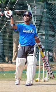 Indian cricket team at a practice session before the second cricket Test match in Hyderabad on March 1, 2013.