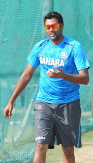 Indian cricket team at a practice session before the second cricket Test match in Hyderabad on March 1, 2013.