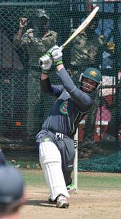 Australian cricket team at a practice session before the second cricket Test match in Hyderabad on March 1, 2013.